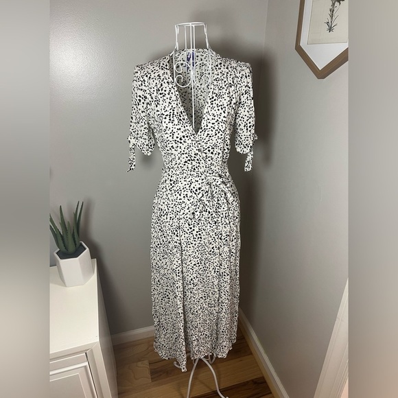 Women’s Seraphine Ava Maternity Dress White And Black Dot Print Size 2 - Picture 4 of 9